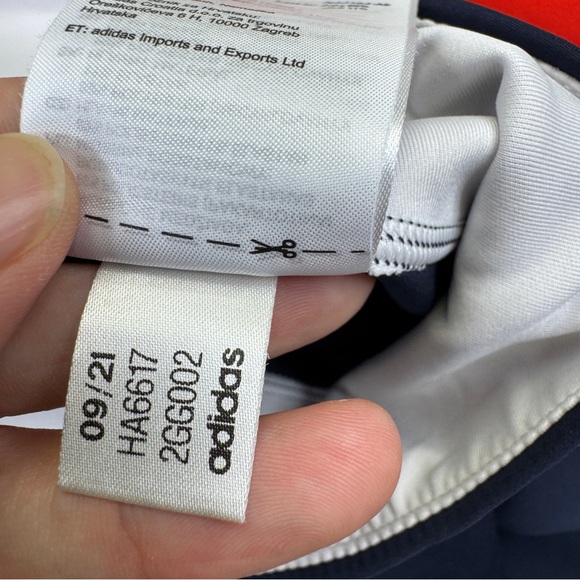 Adidas Navy White Red Performance Biker Shorts Women’s Size XL Aeroready - Picture 10 of 11